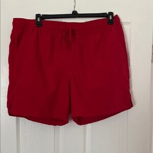 George Red Athletic Shorts Soft Cotton Above-Knee